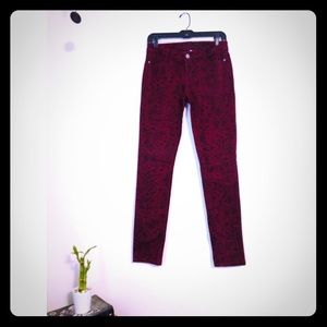 Burgundy slim fit cotton pants- Vanilla Sky